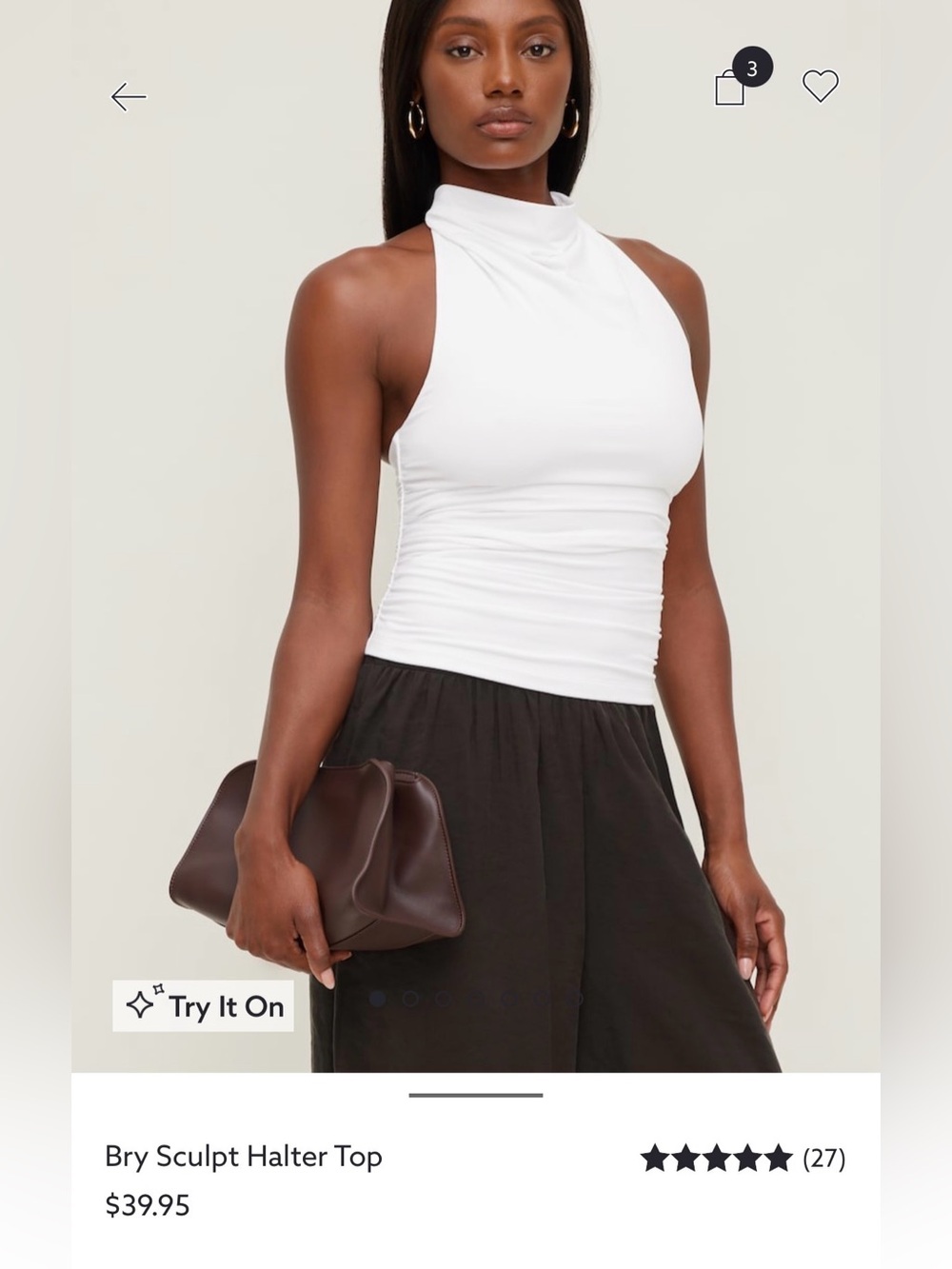 Dynamite halter top backless white